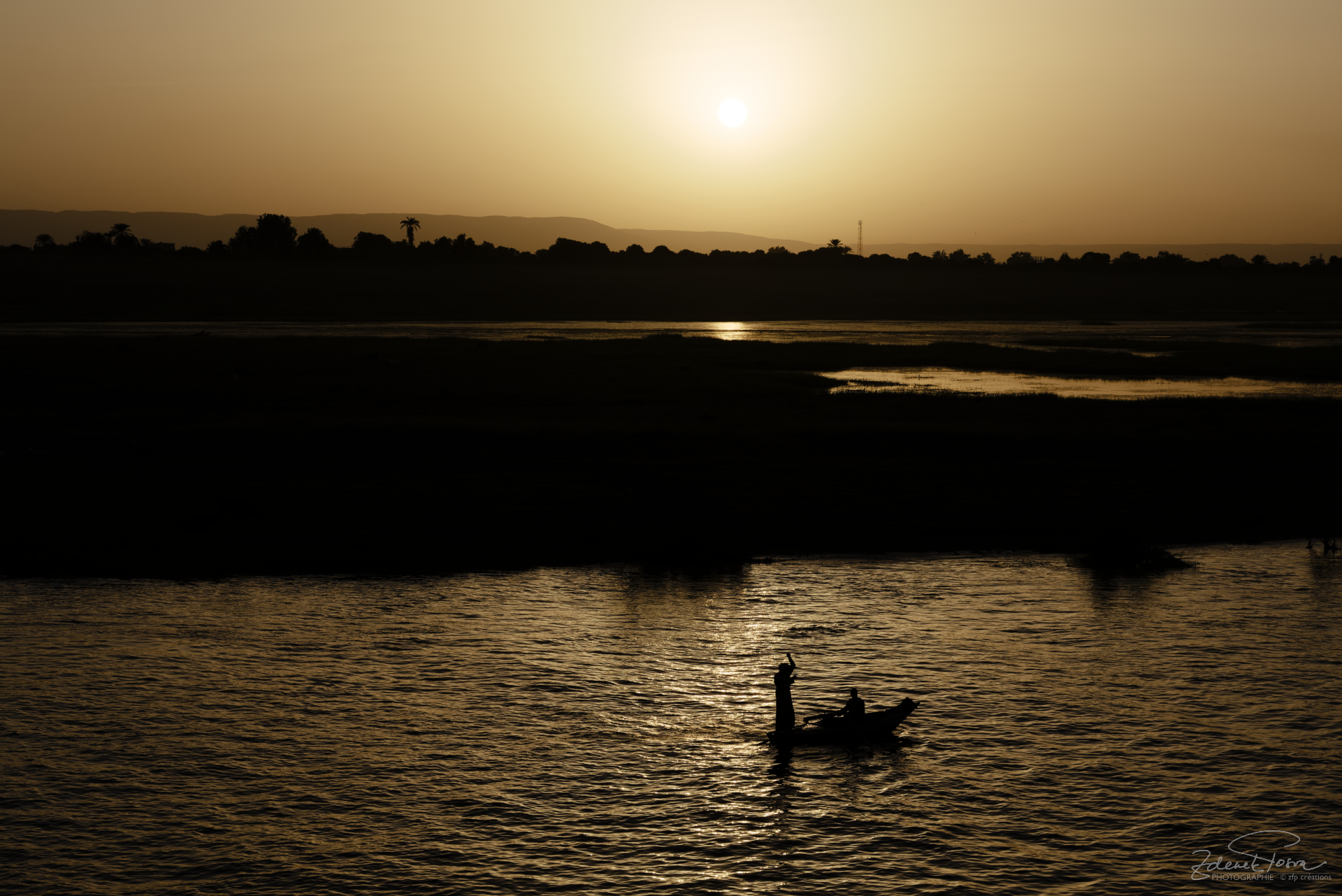 Le coucher du soleil sur le Nil