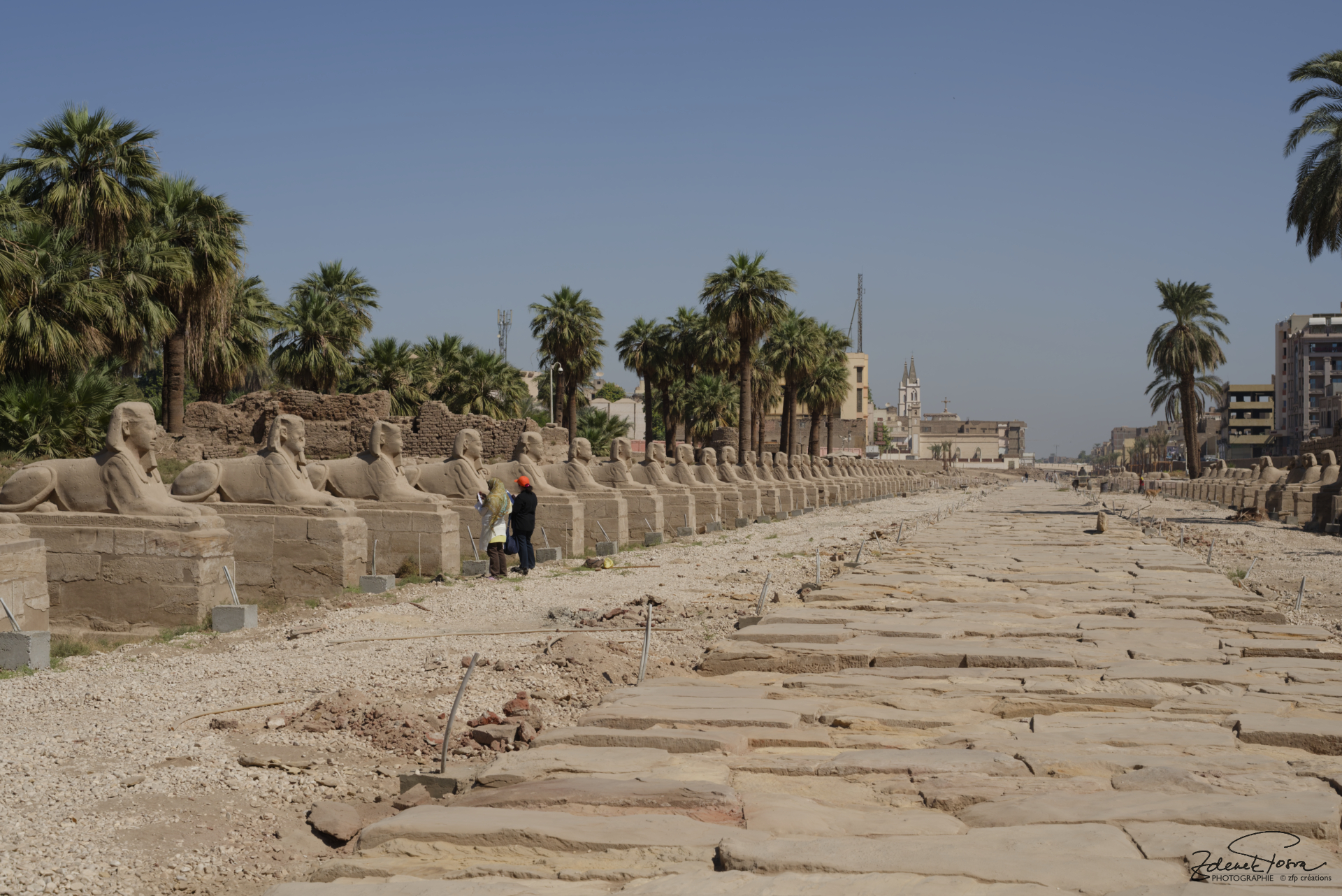 L'allée des lionnes au temple de Luxor