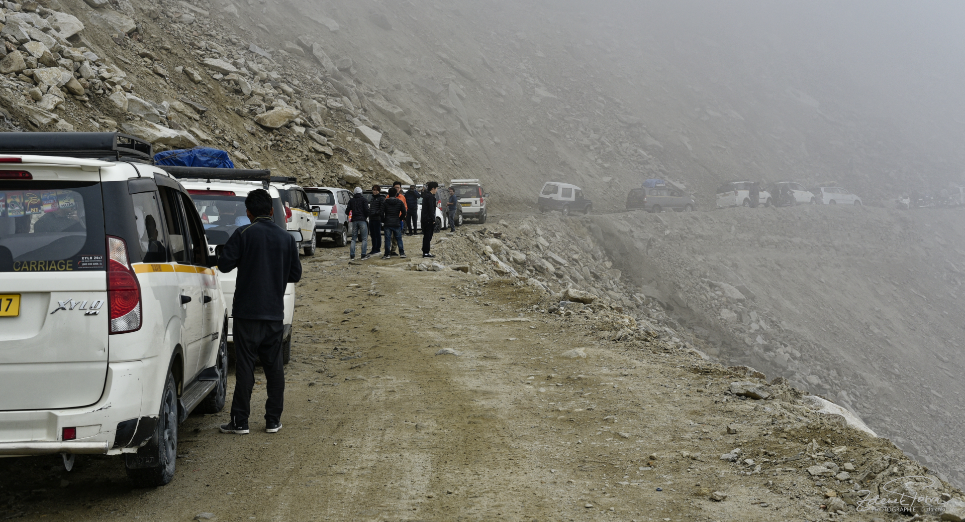  Le bouchon dans la montée au col Khardong-La