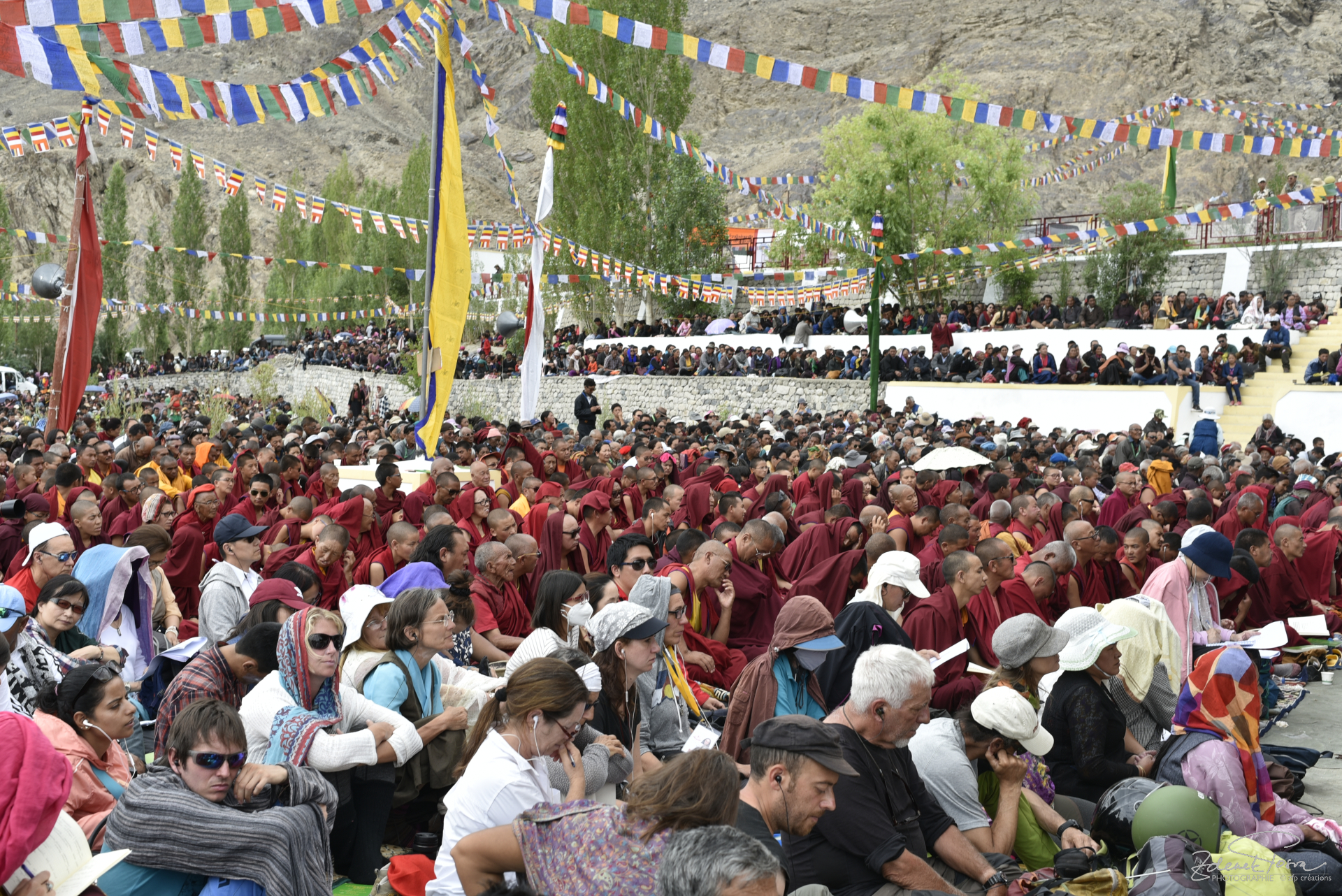 L'enseignement de Dalaï-Lama au monastère Diskit, la valée Nubra