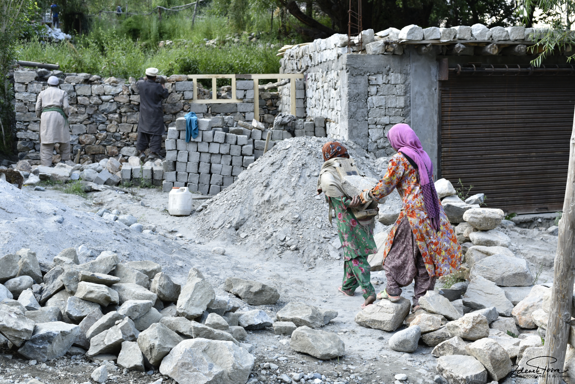 Les travaux au village de Turtuk