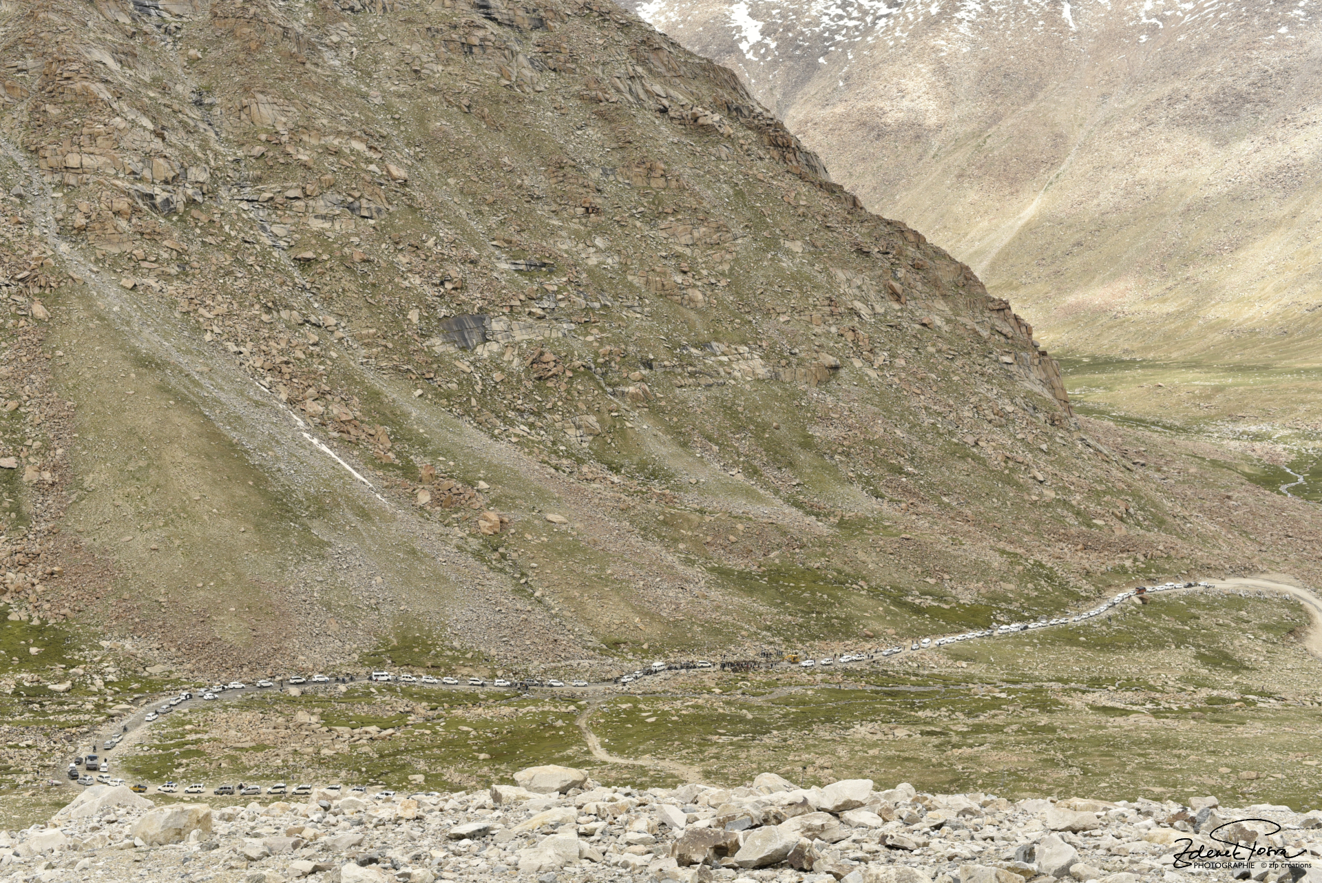 Le bouchon à la sortie du col Chang-La