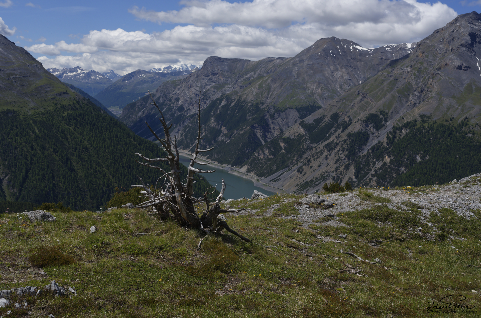 Lago di Livigno, frontière avec l'Italie
