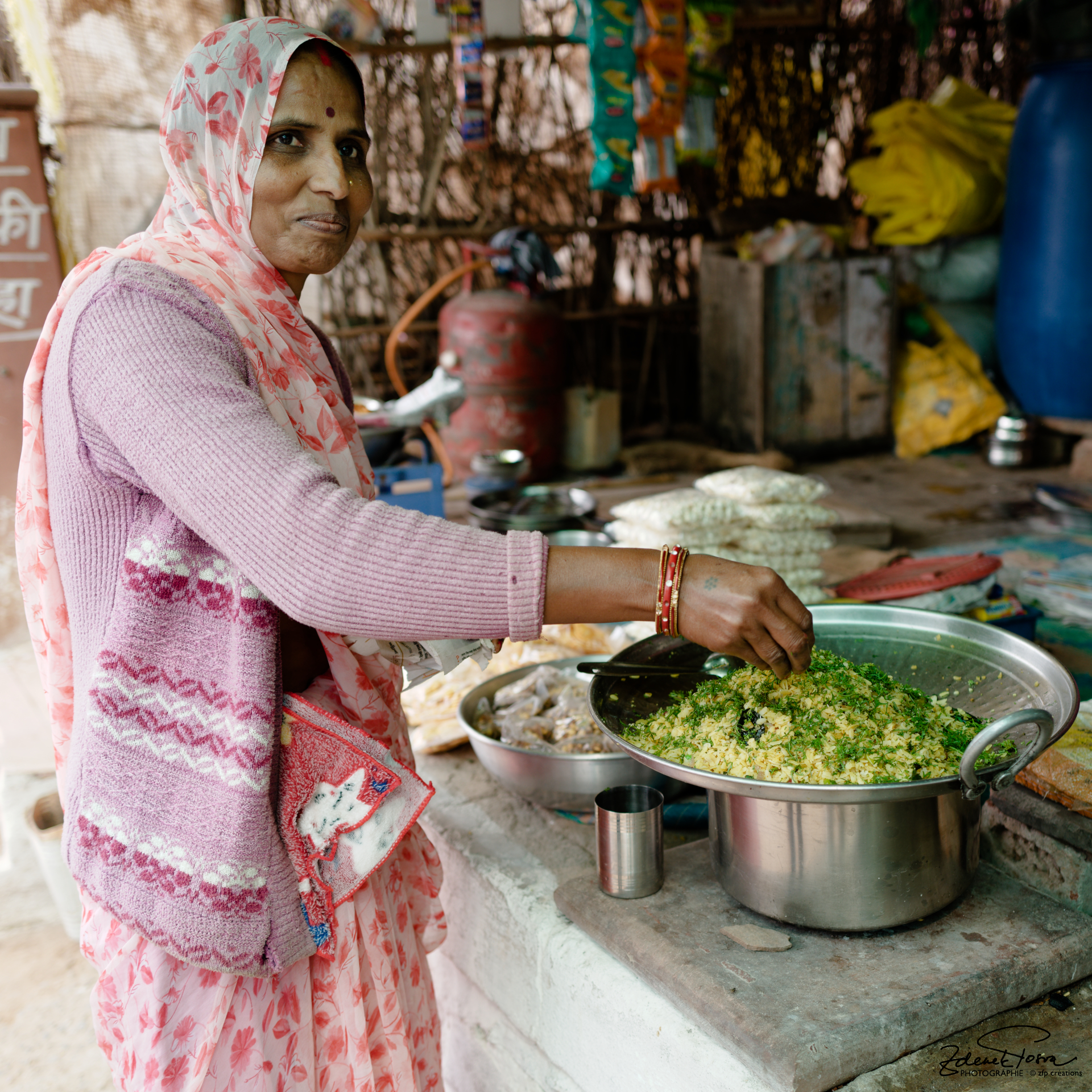 La fête et les stands de cuisine