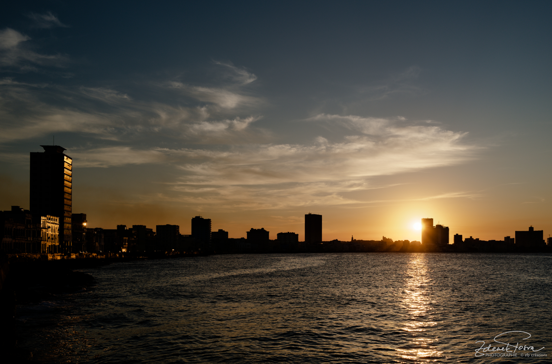 Le coucher de soleil sur La Havane